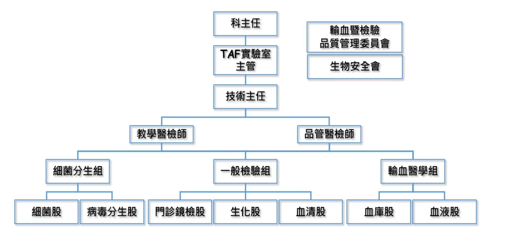 大林慈濟醫院臨床病理科組織架構圖